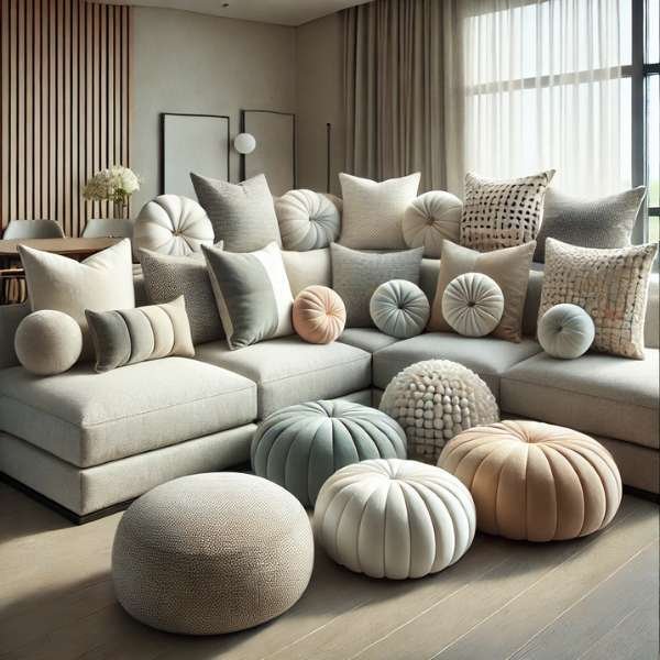 Adding Accent Pillows with Unique Shapes 
