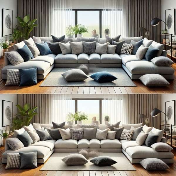 Arranging Throw Pillows for Different Seating Arrangements 
