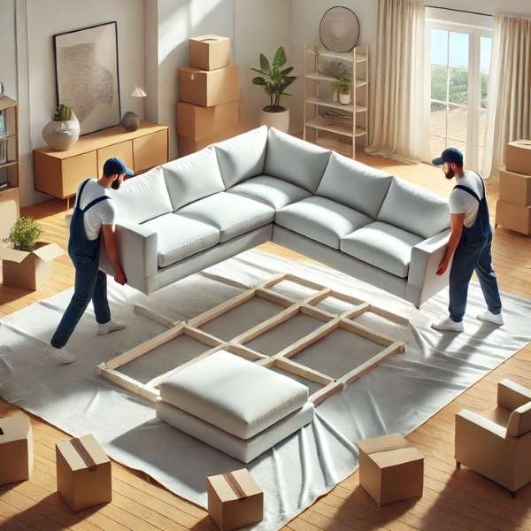 Handling Large Sectional Pieces Once Disconnected