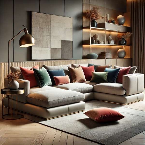 Mixing and Matching Different Fabrics and Colors Put Together A Sectional Sofa