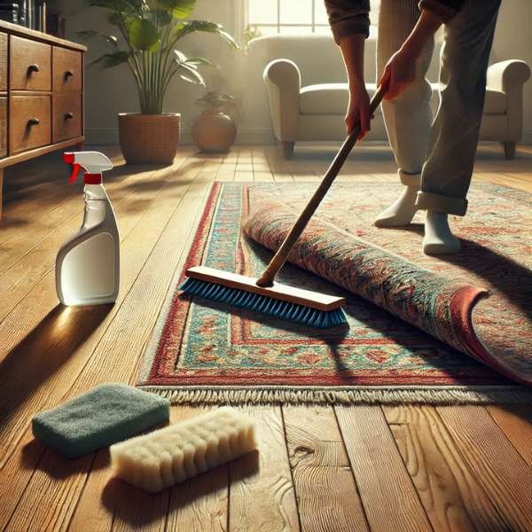 Preparing Your Area Rug and Hardwood Floor for Cleaning