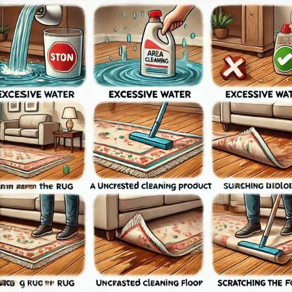 Common Mistakes to Avoid When Cleaning an Area Rug on Hardwood Flooring