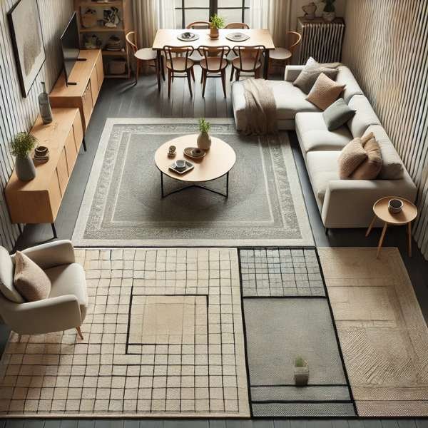 Using a Rug to Define Zones in Open-Plan Living Rooms